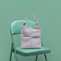 Paneled Check Suede Tote Knot Underarm Bag