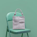 Paneled Check Suede Tote Knot Underarm Bag