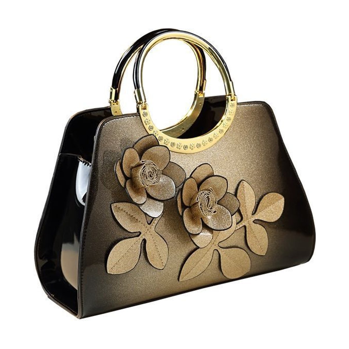 Patent Leather Flower Handbag