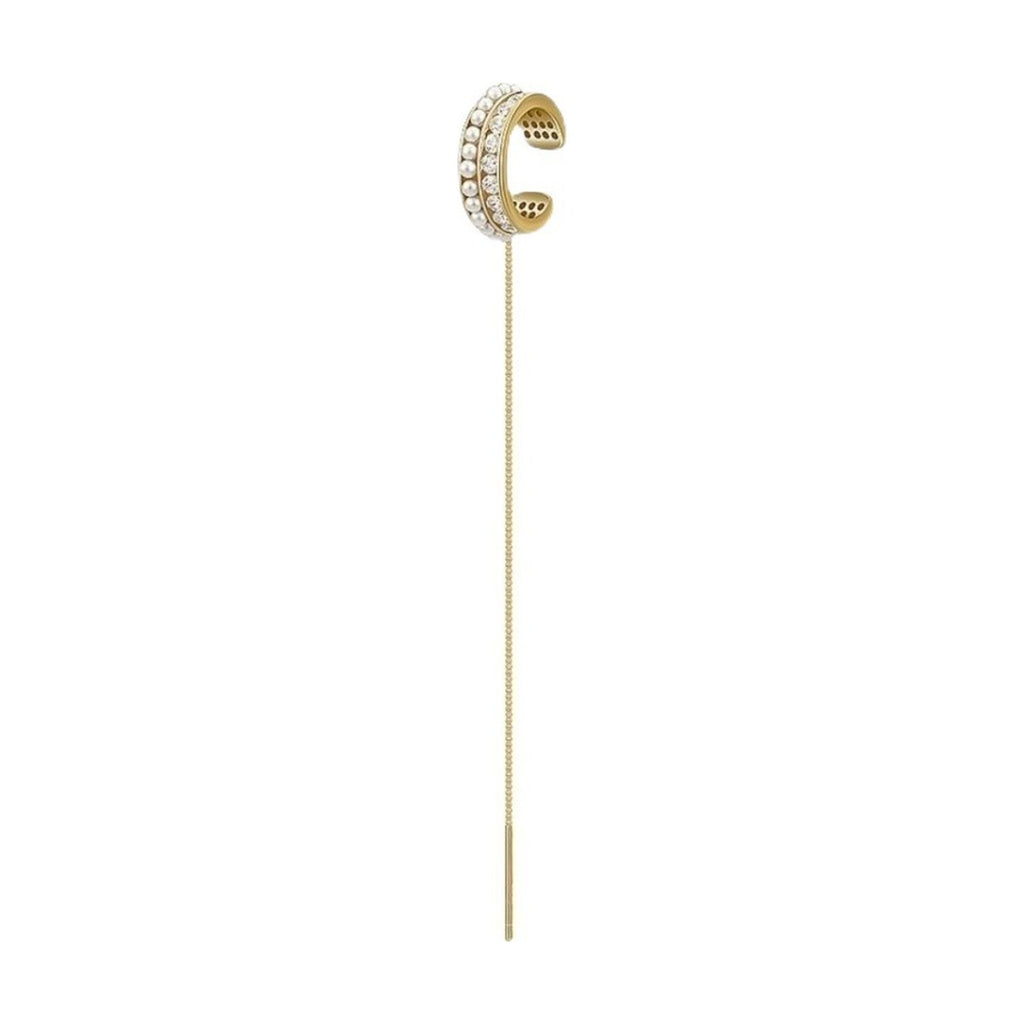 Pearl Chain Ear Cuff Earrings