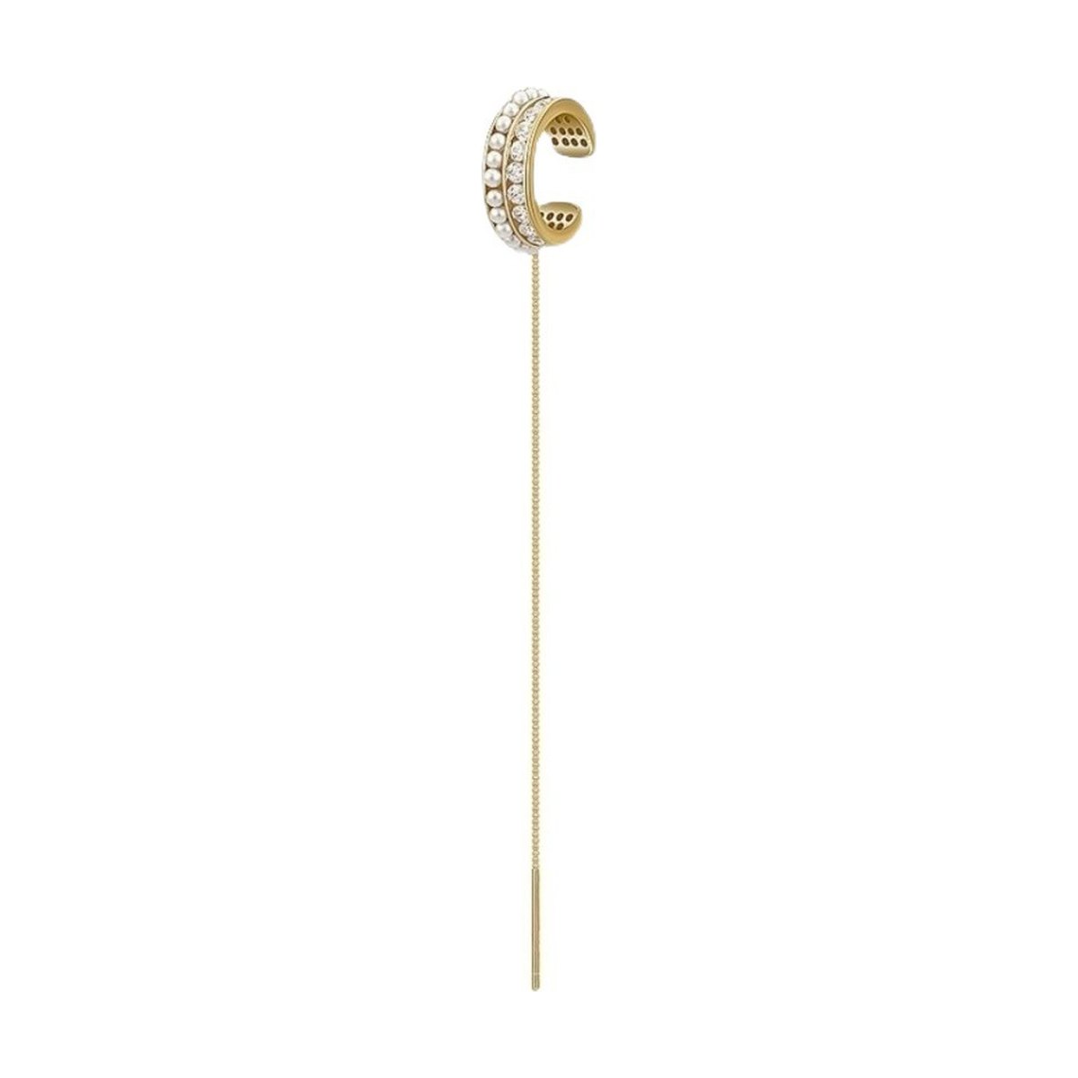 Pearl Chain Ear Cuff Earrings