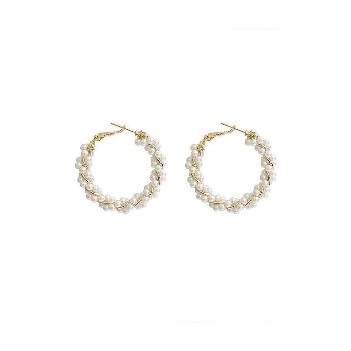 Pearl Circle Earrings High-end Exaggerated Round