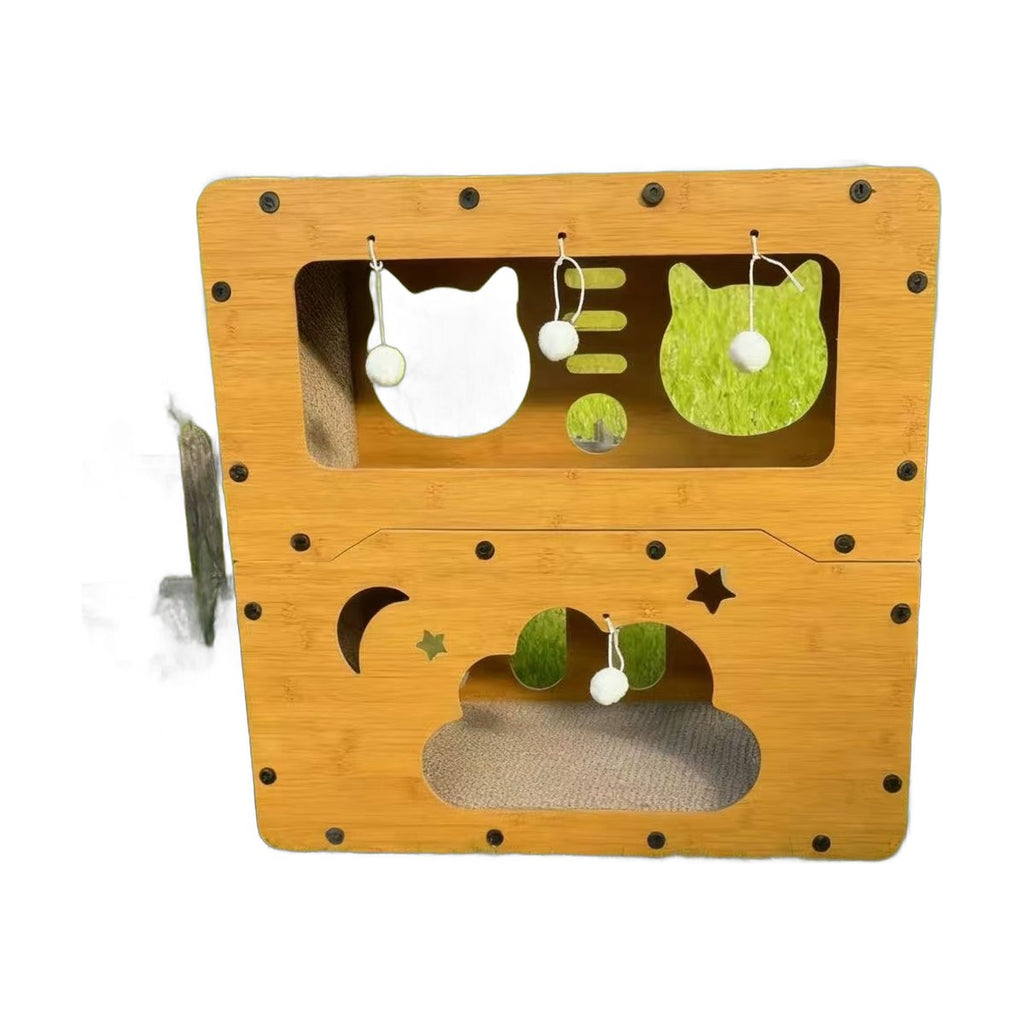 Pet Cat Bed Upright Scratching Board Tunnel