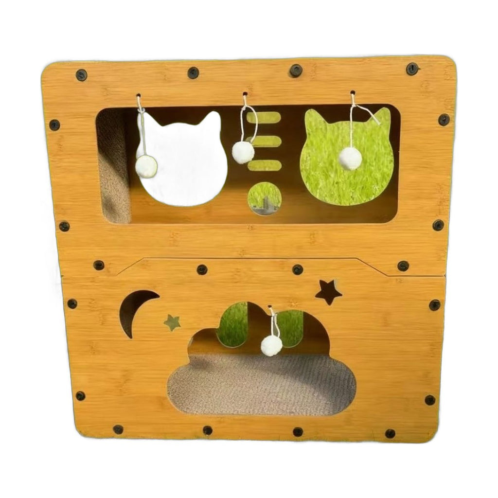 Pet Cat Bed Upright Scratching Board Tunnel