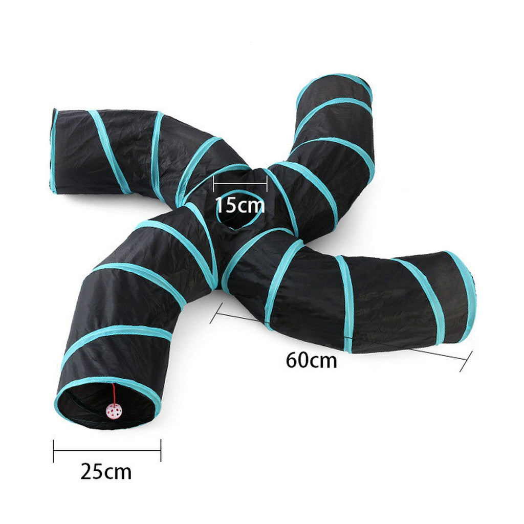 Pet Cat Toy Collapsible Tunnel S-type Four-channel