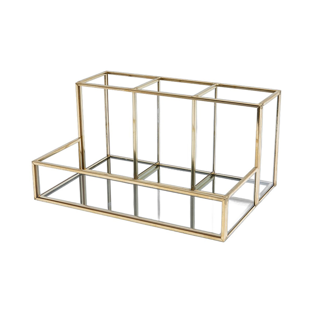 Glass & Gold Makeup Organizer