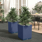 Plant Pots 2 Pcs Blue-grey 30x Polypropylene