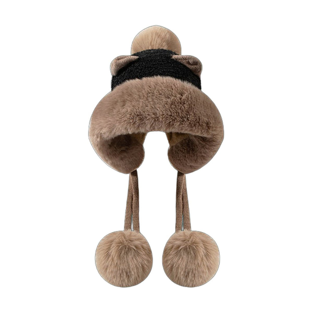 Plush Bear-Ear Bonnet