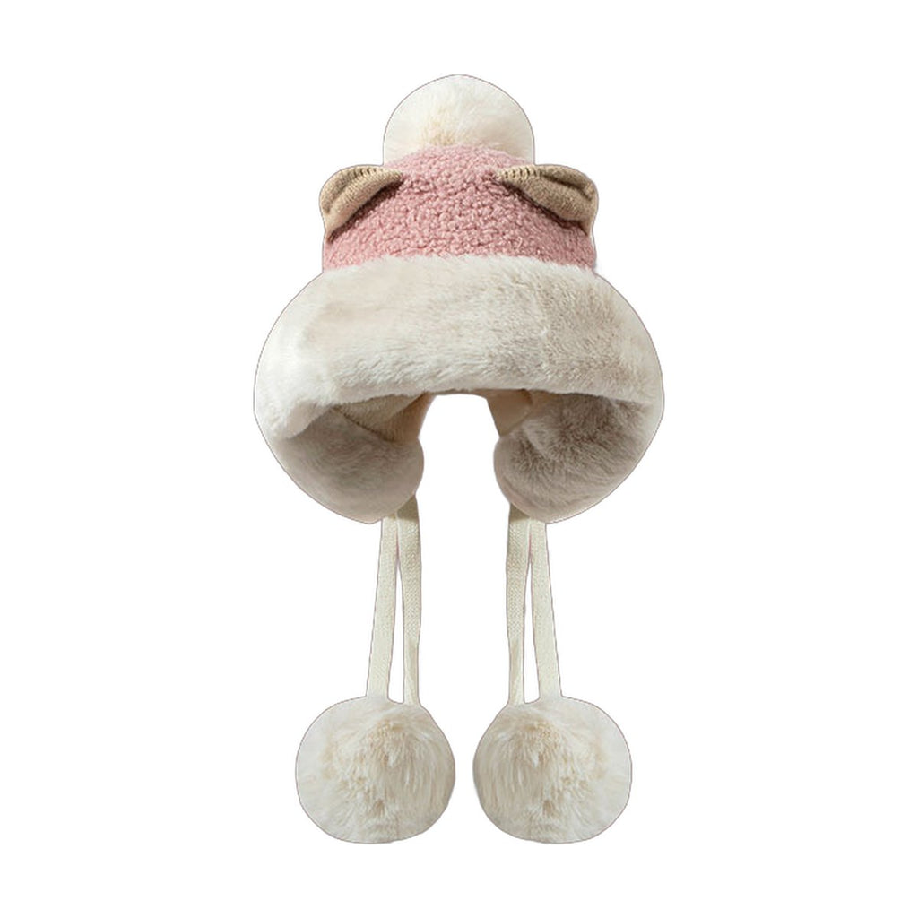 Plush Bear-Ear Bonnet