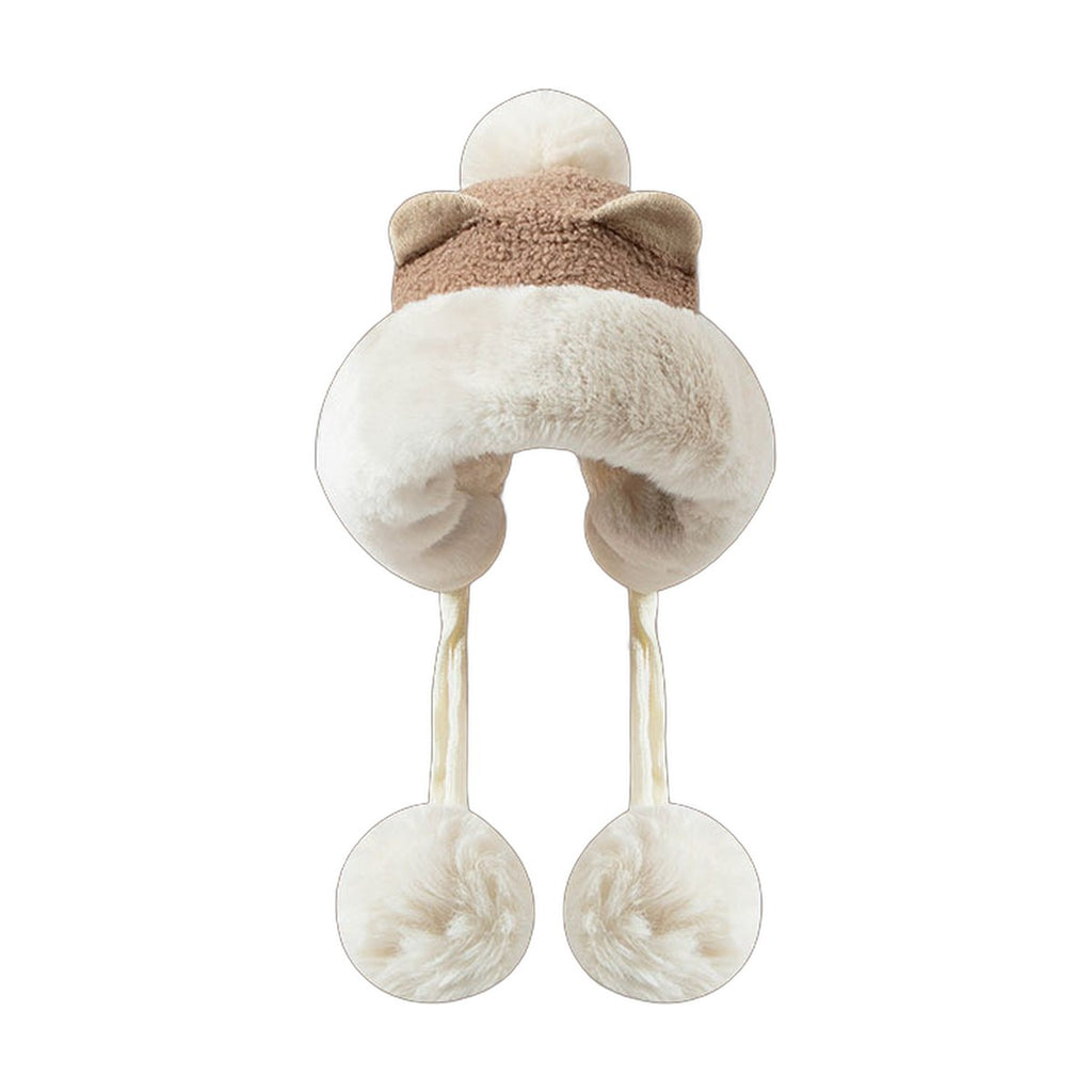 Plush Bear-Ear Bonnet
