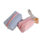 Plush Checkered Makeup Bag