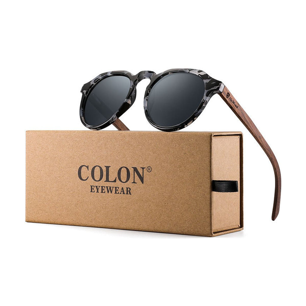 Polarized Sunglasses Round Glasses Bamboo