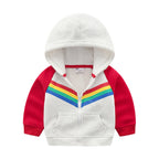 Print Rainbow Zipper Hoodie Sweatshirt