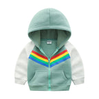 Print Rainbow Zipper Hoodie Sweatshirt