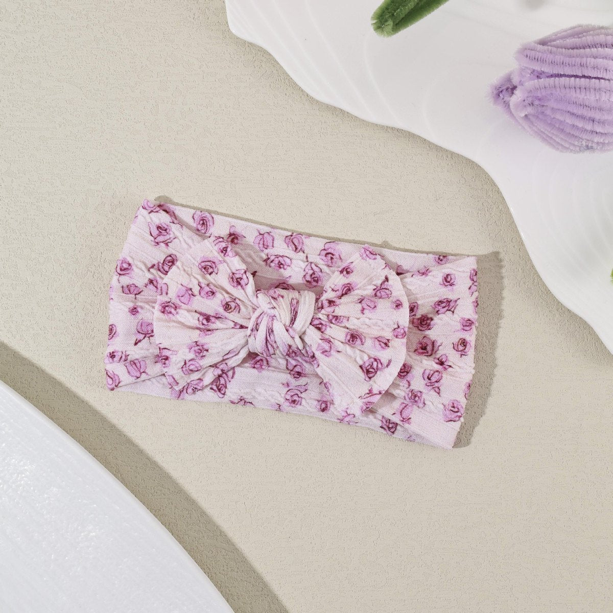 Printed Bow Baby Headband