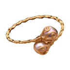 Purple Pearl Elastic Bangle Bracelet