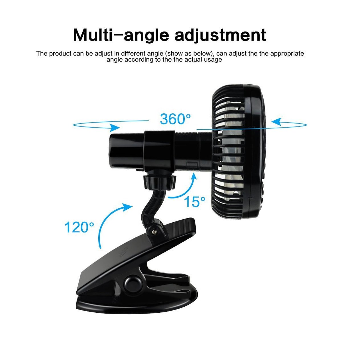 Quiet Clip-On Stroller Fan