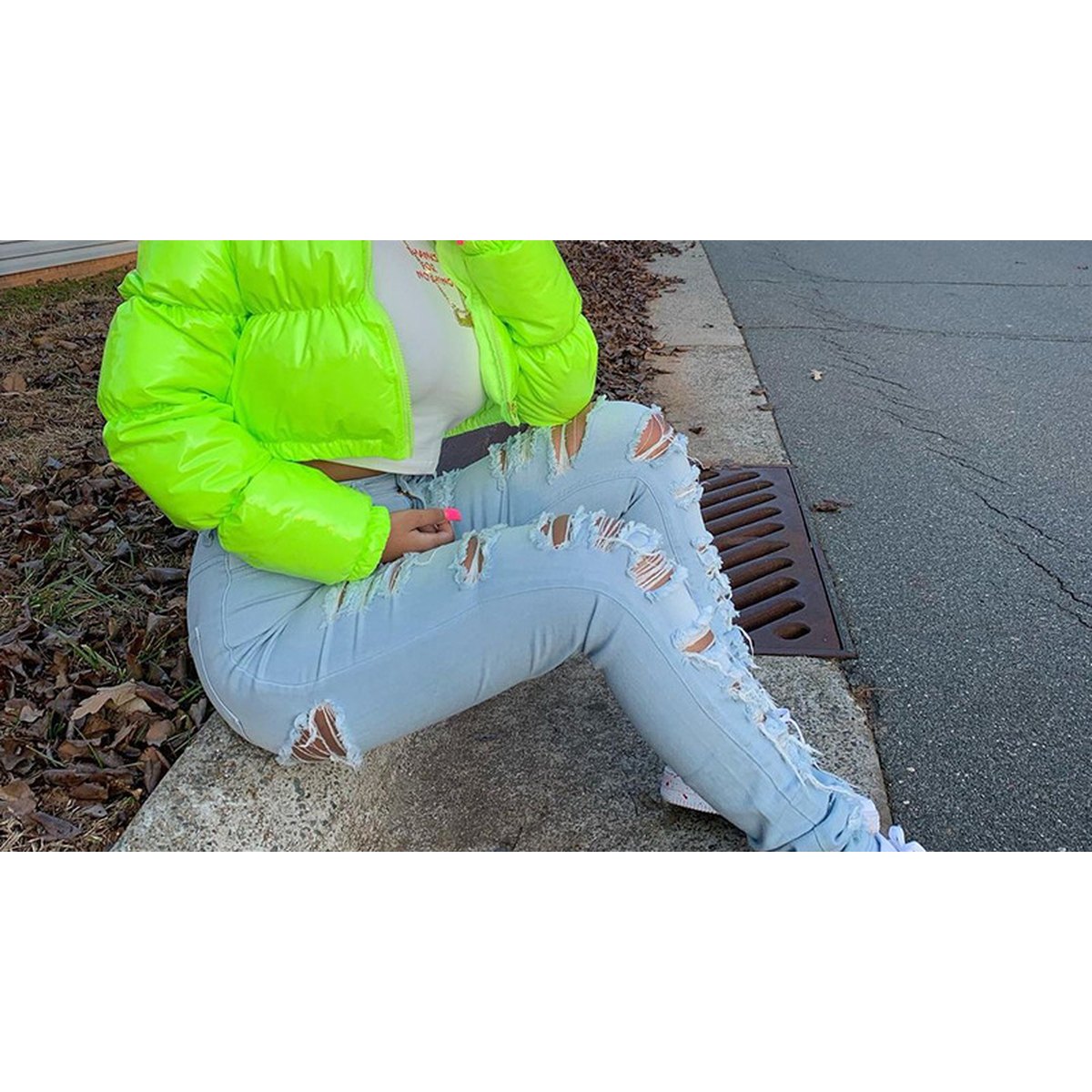 Faux Leather Bubble Puffer Jacket
