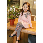 Girls' Bow T-Shirt and Leggings Set