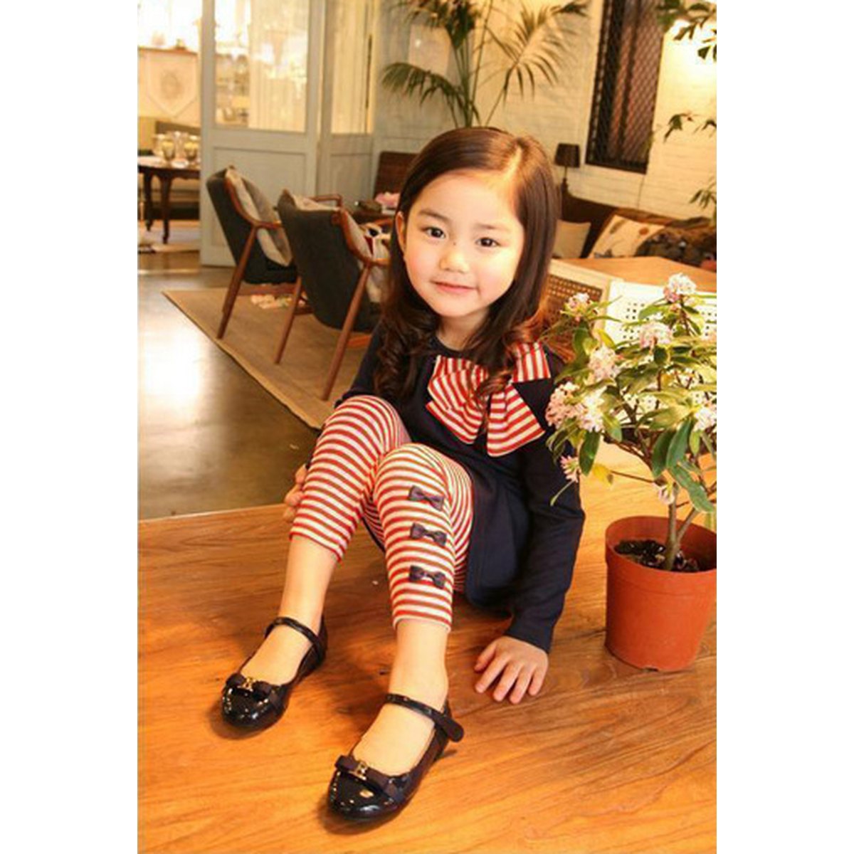 Girls' Bow T-Shirt and Leggings Set