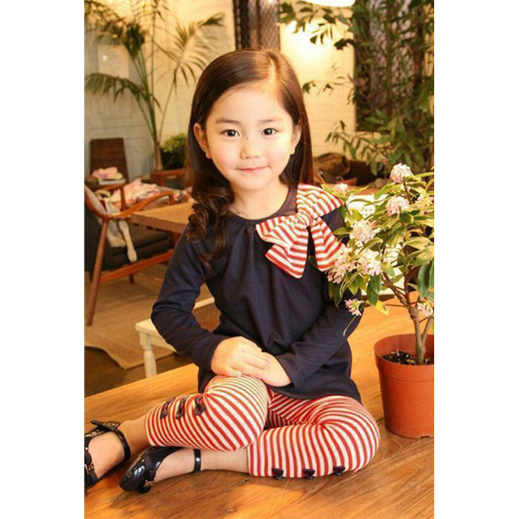 Girls' Bow T-Shirt and Leggings Set
