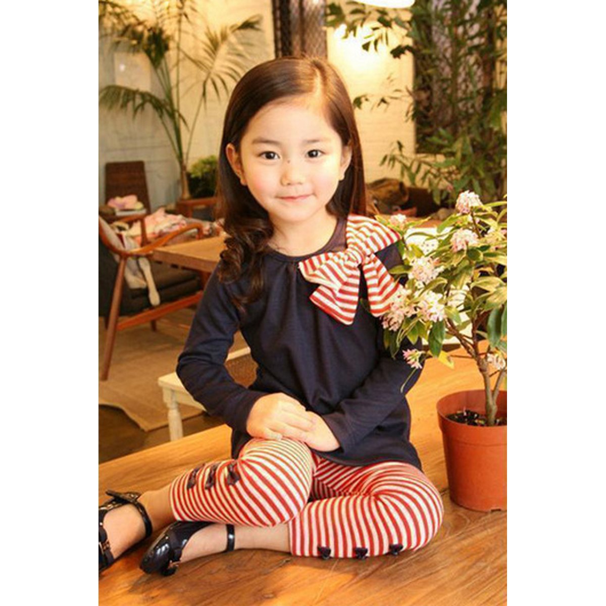 Girls' Bow T-Shirt and Leggings Set