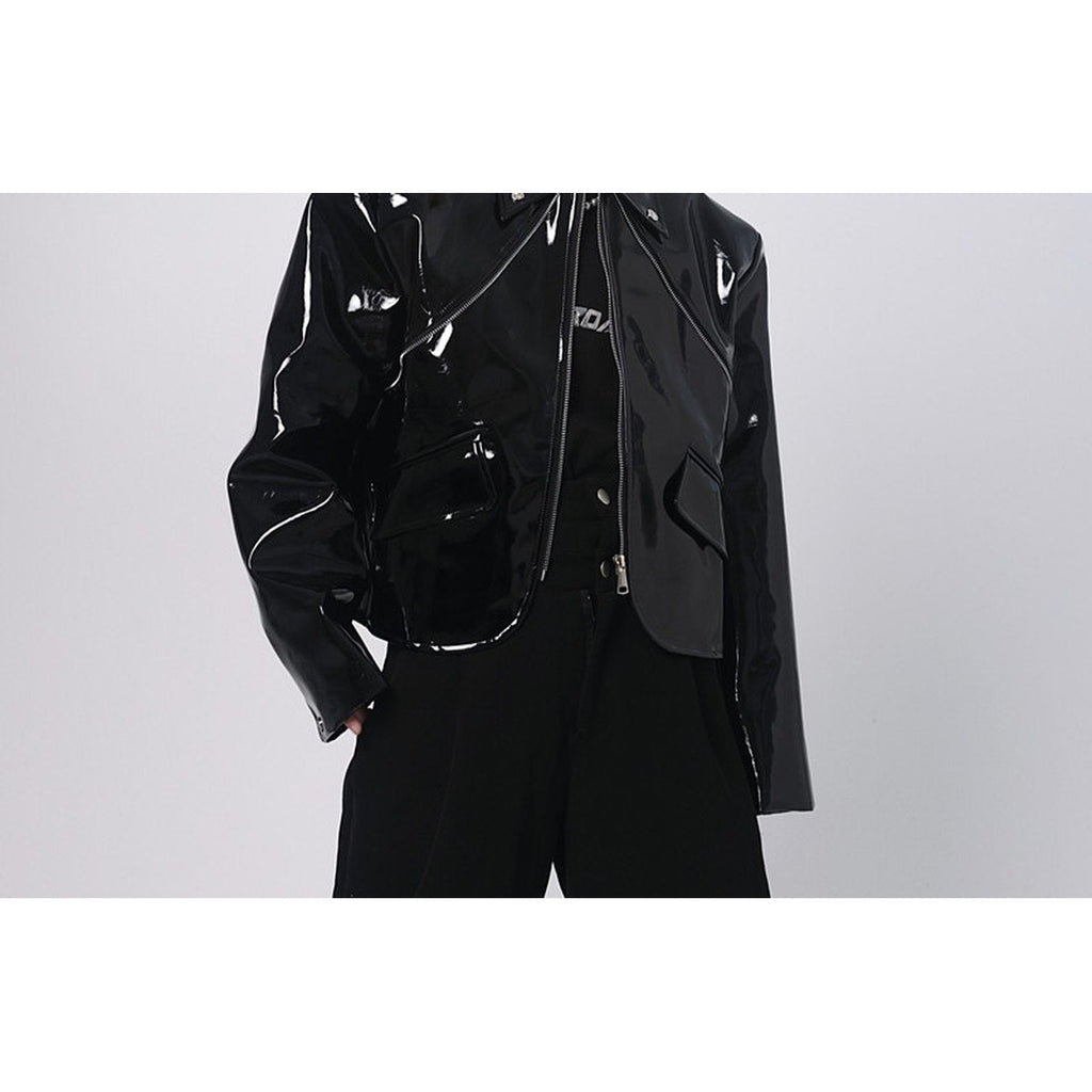 Men's Bright PU Leather Jacket