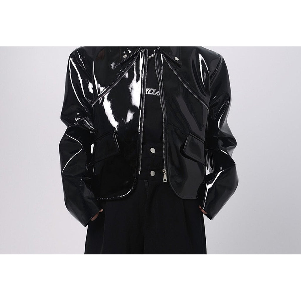 Men's Bright PU Leather Jacket