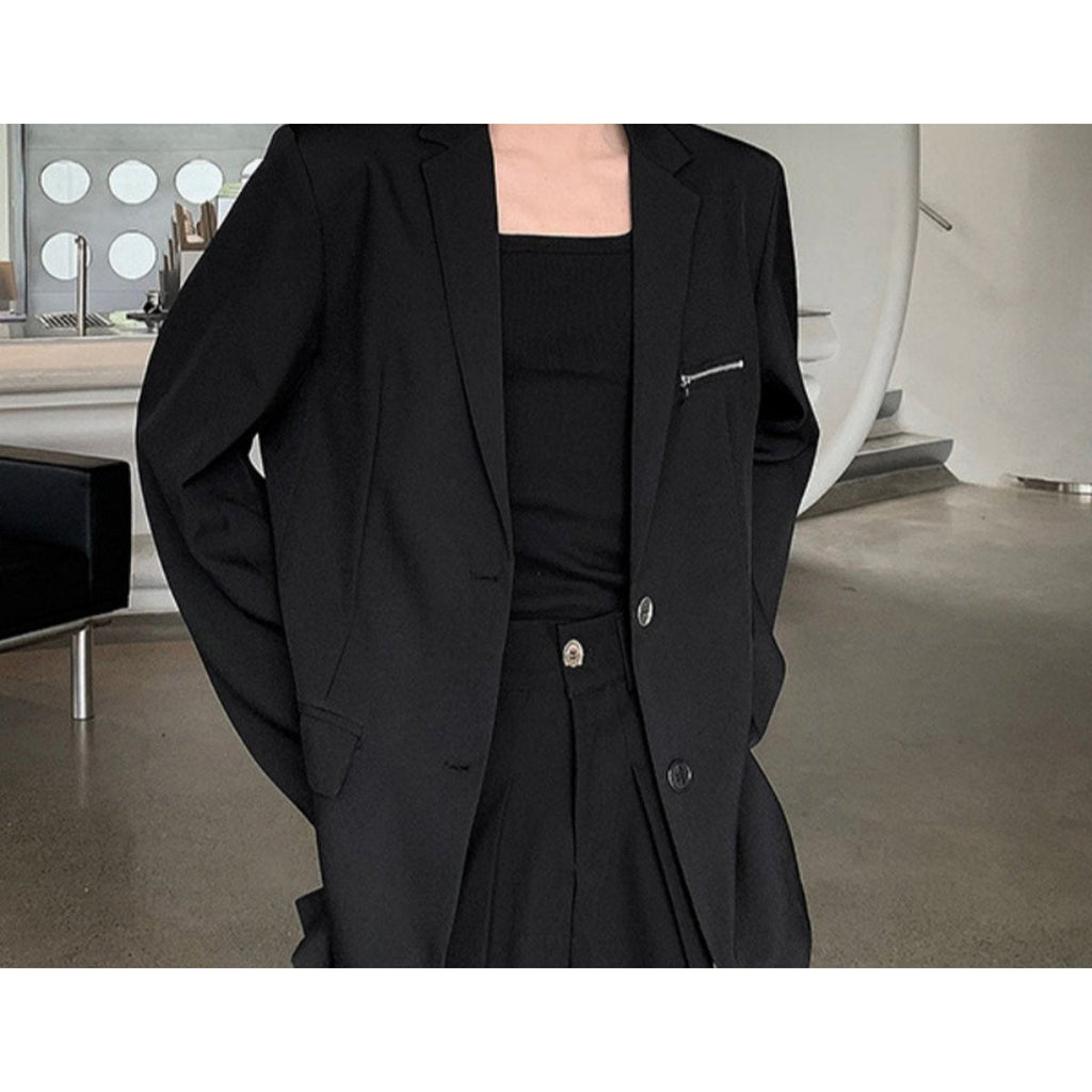 Men's Clean Well-fitted Black Blazer