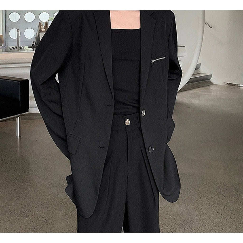 Men's Clean Well-fitted Black Blazer