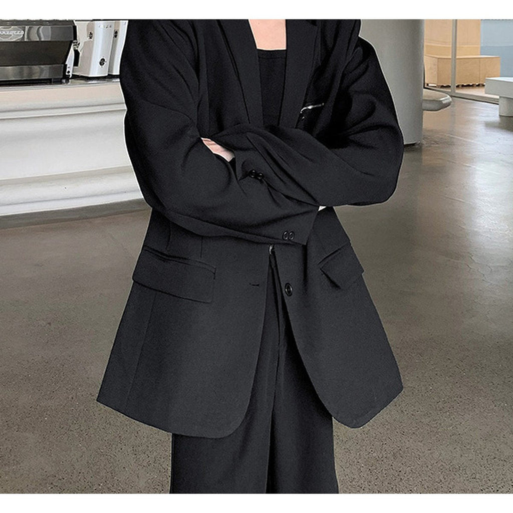 Men's Clean Well-fitted Black Blazer
