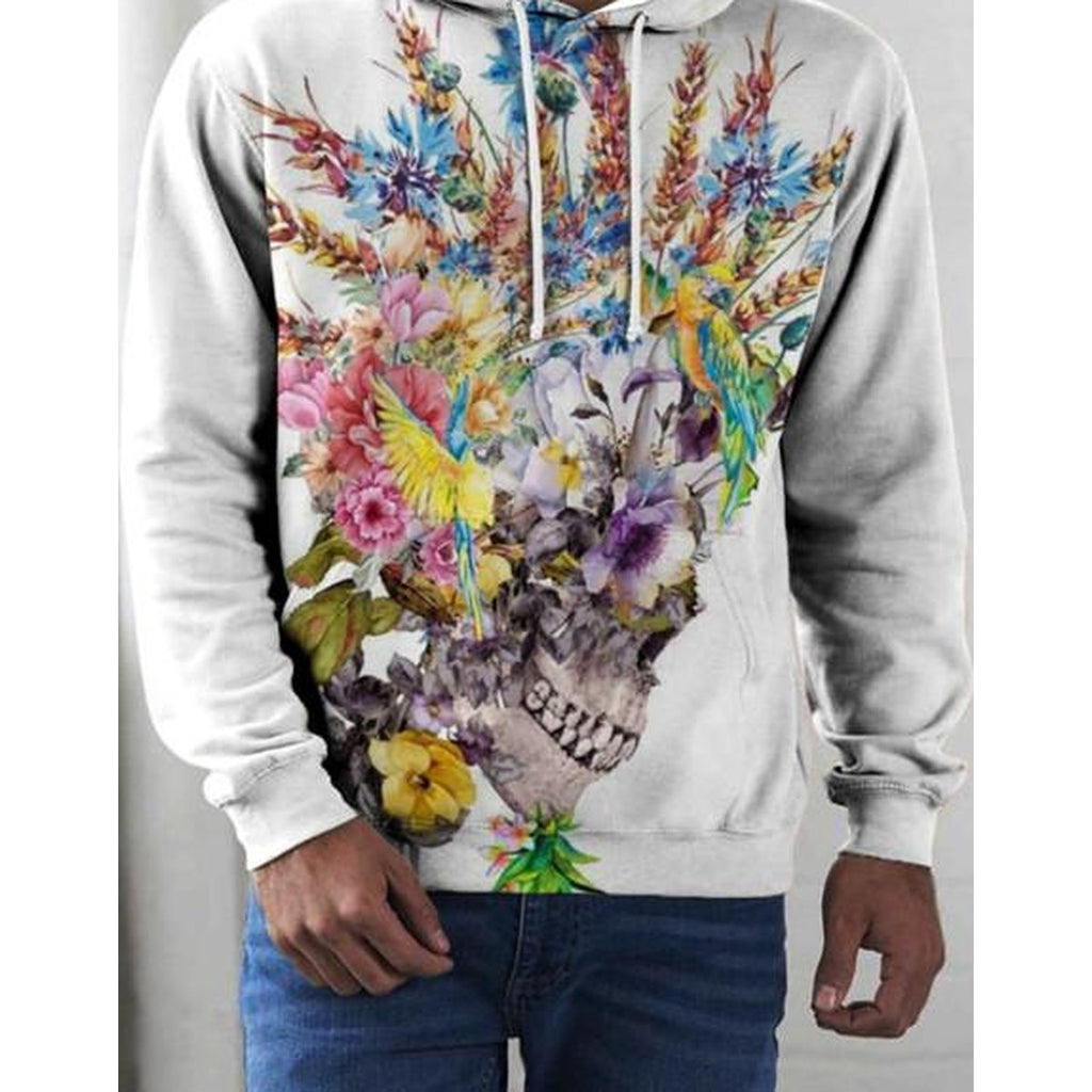 Men's Comfort Polyester Loose Print Hoodie