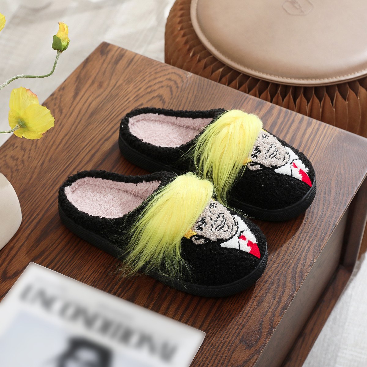 Men's Creative Trump Cotton Slippers
