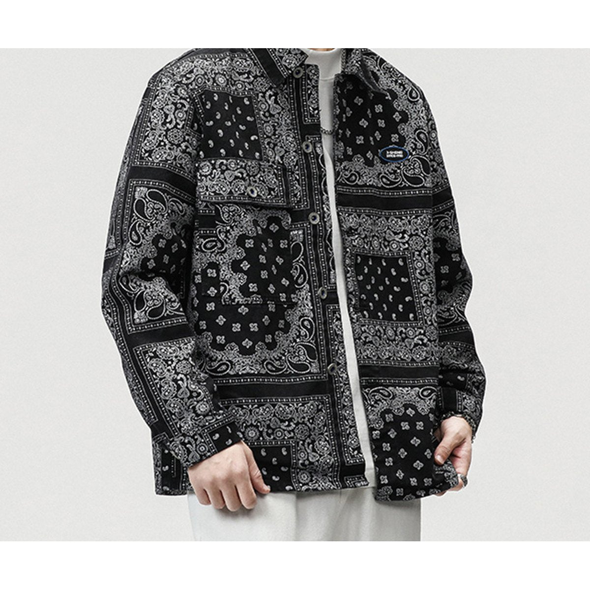 Men's Full Printed Loose Denim Jacket