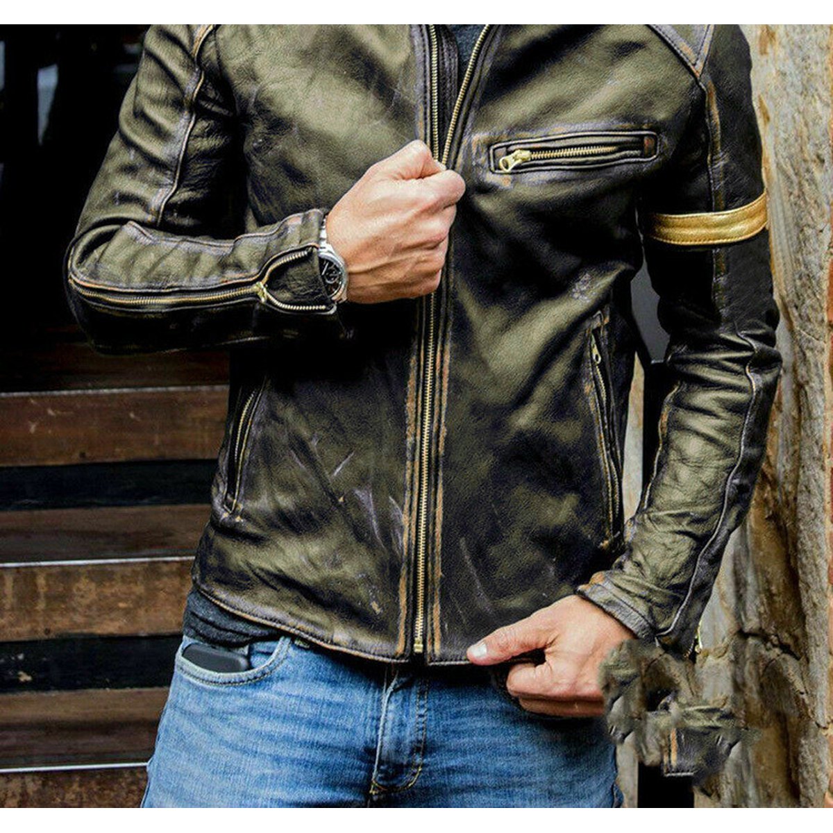 Men's Motorcycle Leather Jacket