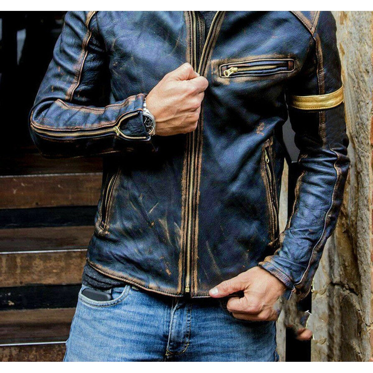 Men's Motorcycle Leather Jacket