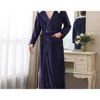 Men's Plus Fat Coral Velvet Bathrobe Pajamas