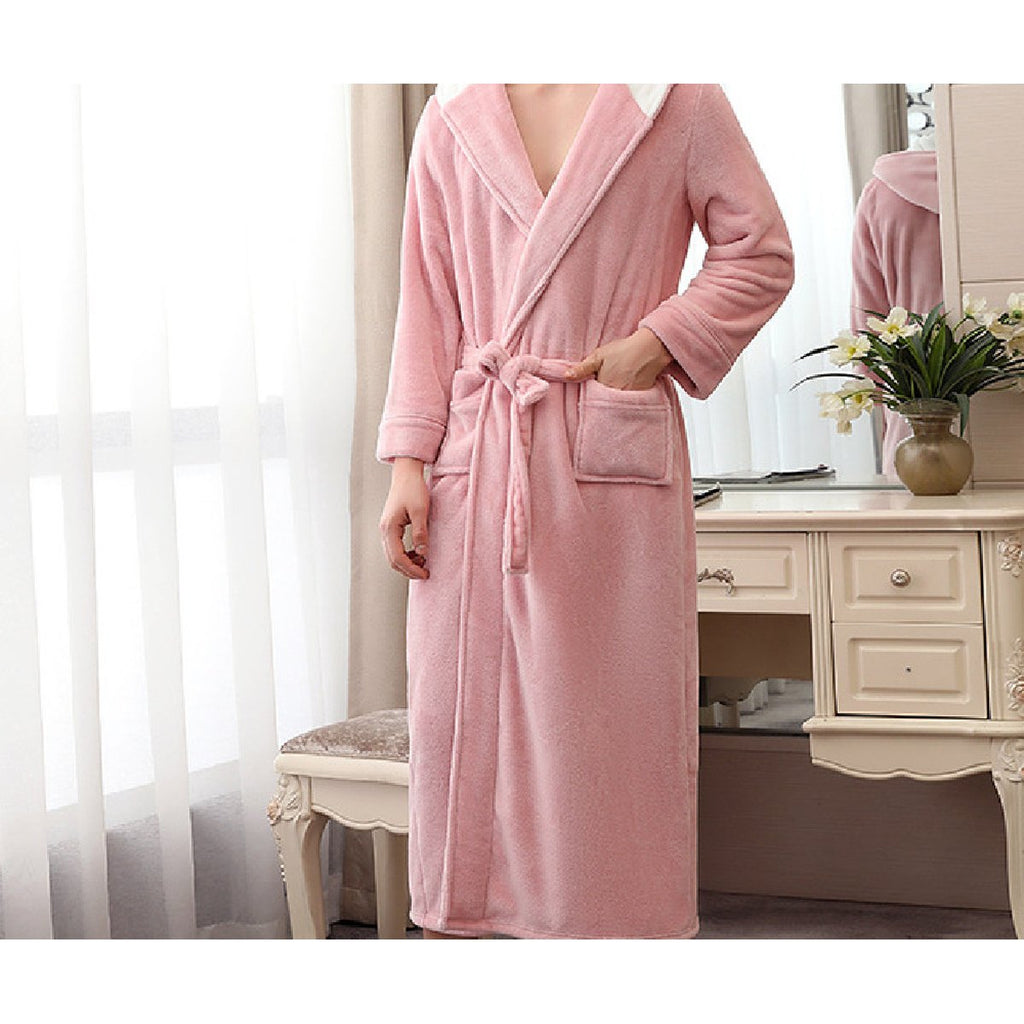 Men's Plus Fat Coral Velvet Bathrobe Pajamas