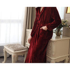 Men's Plus Fat Coral Velvet Bathrobe Pajamas