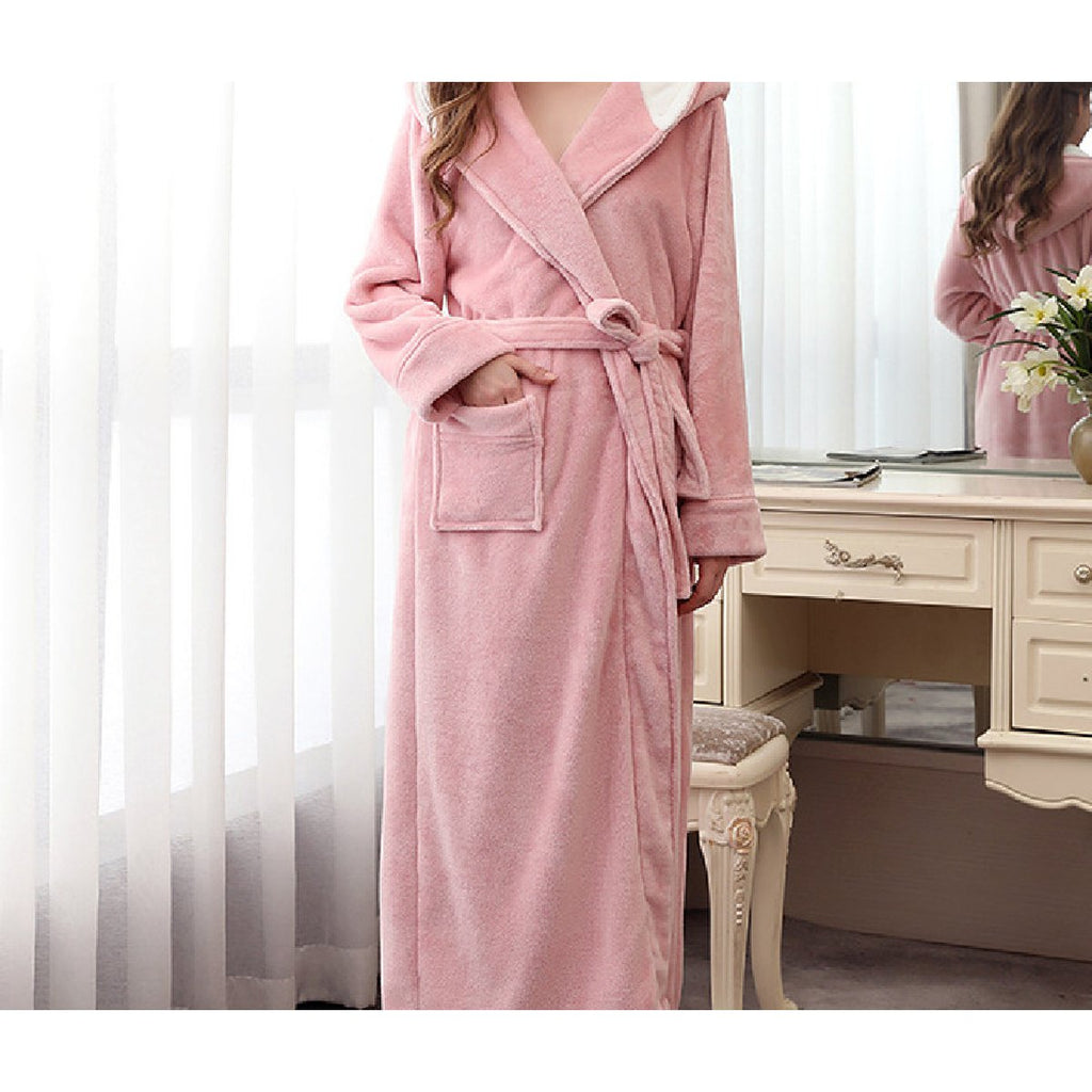 Men's Plus Fat Coral Velvet Bathrobe Pajamas