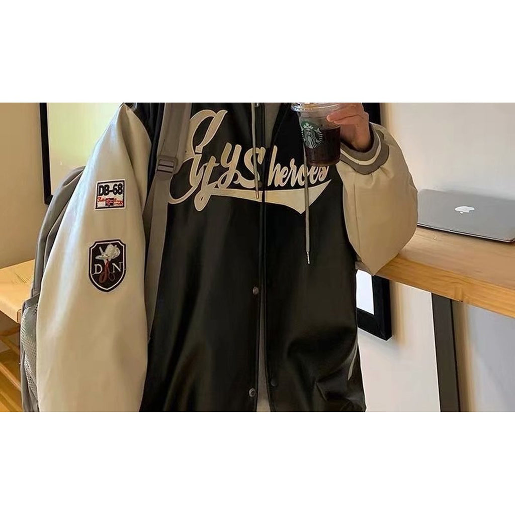 Men's PU Leather Baseball Jacket