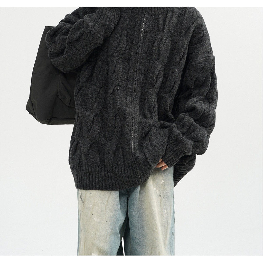Men's Retro Twist Cardigan Sweater