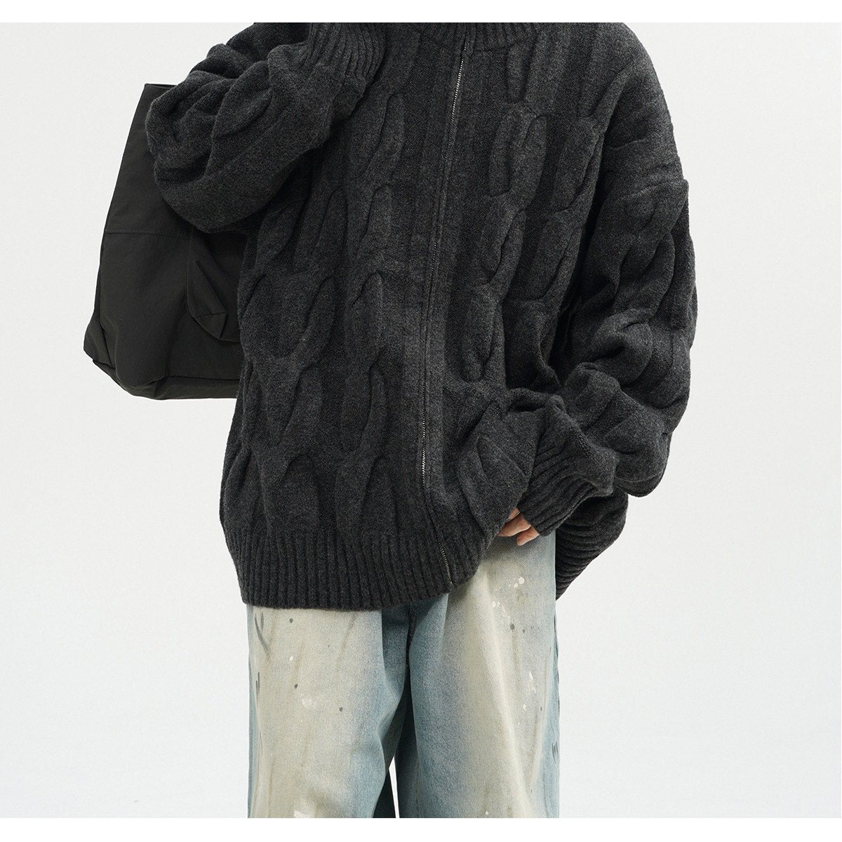 Men's Retro Twist Cardigan Sweater