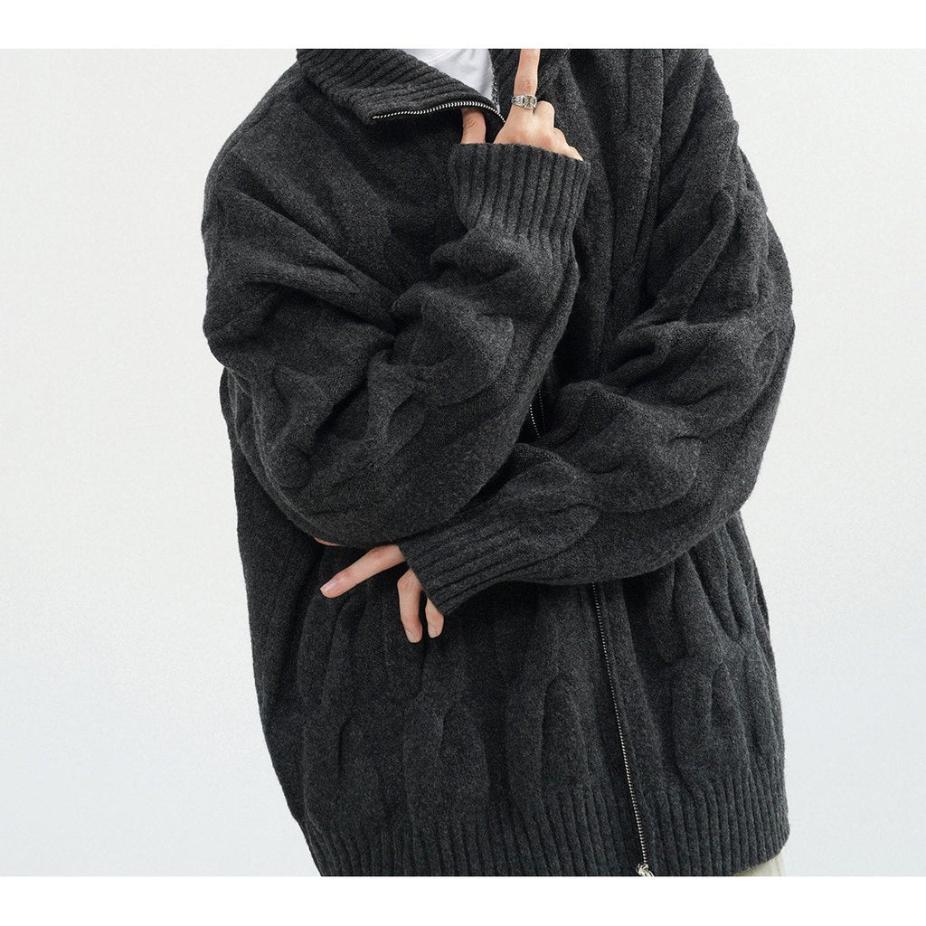 Men's Retro Twist Cardigan Sweater