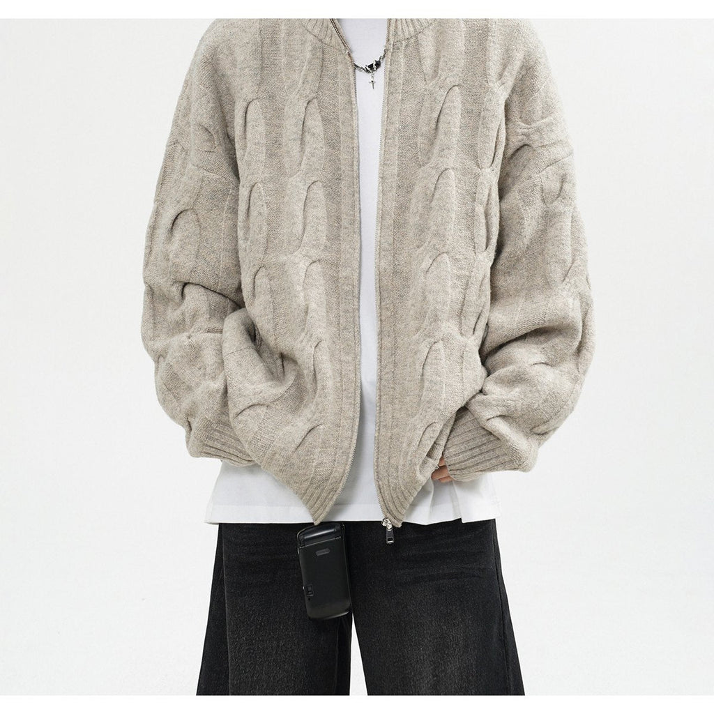 Men's Retro Twist Cardigan Sweater