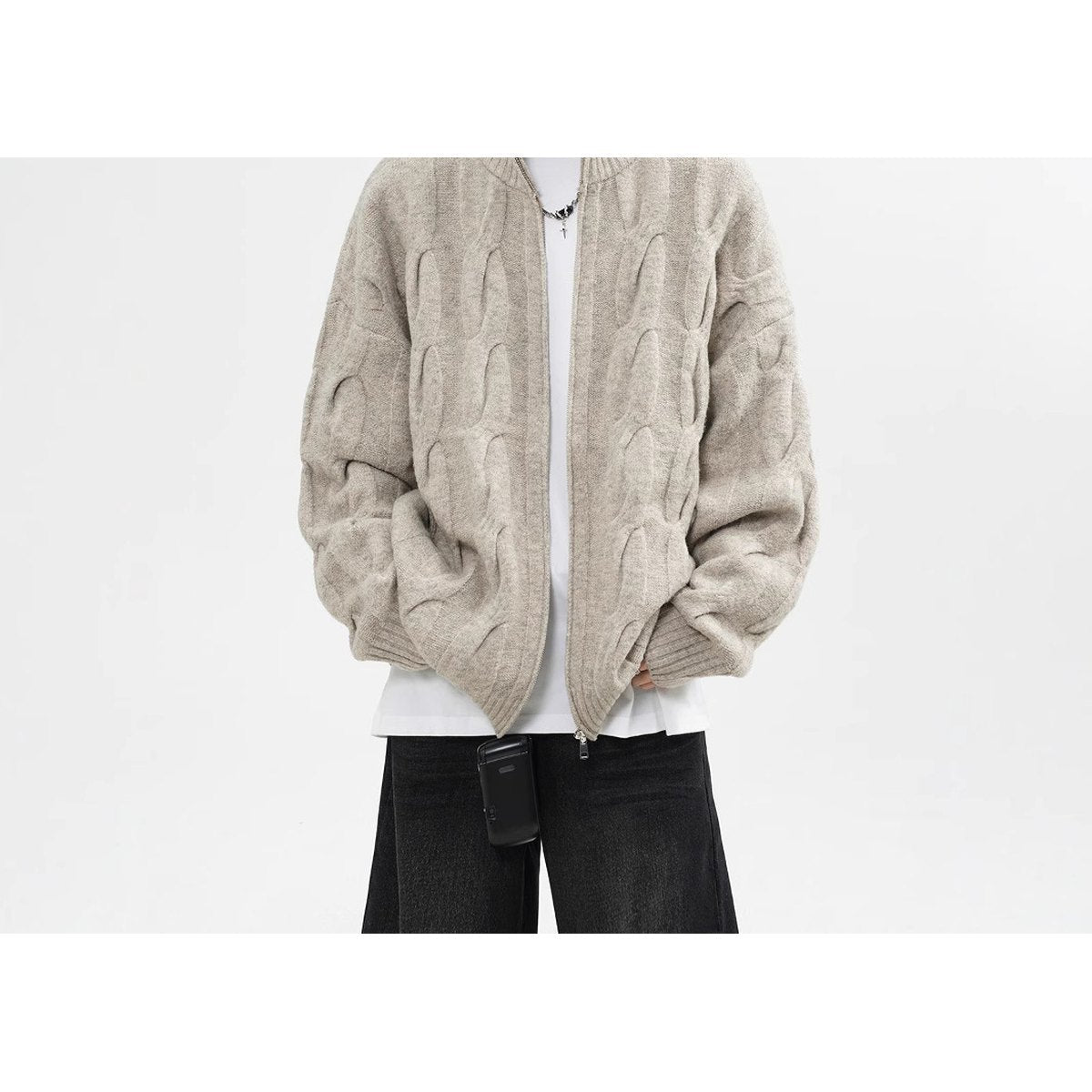 Men's Retro Twist Cardigan Sweater