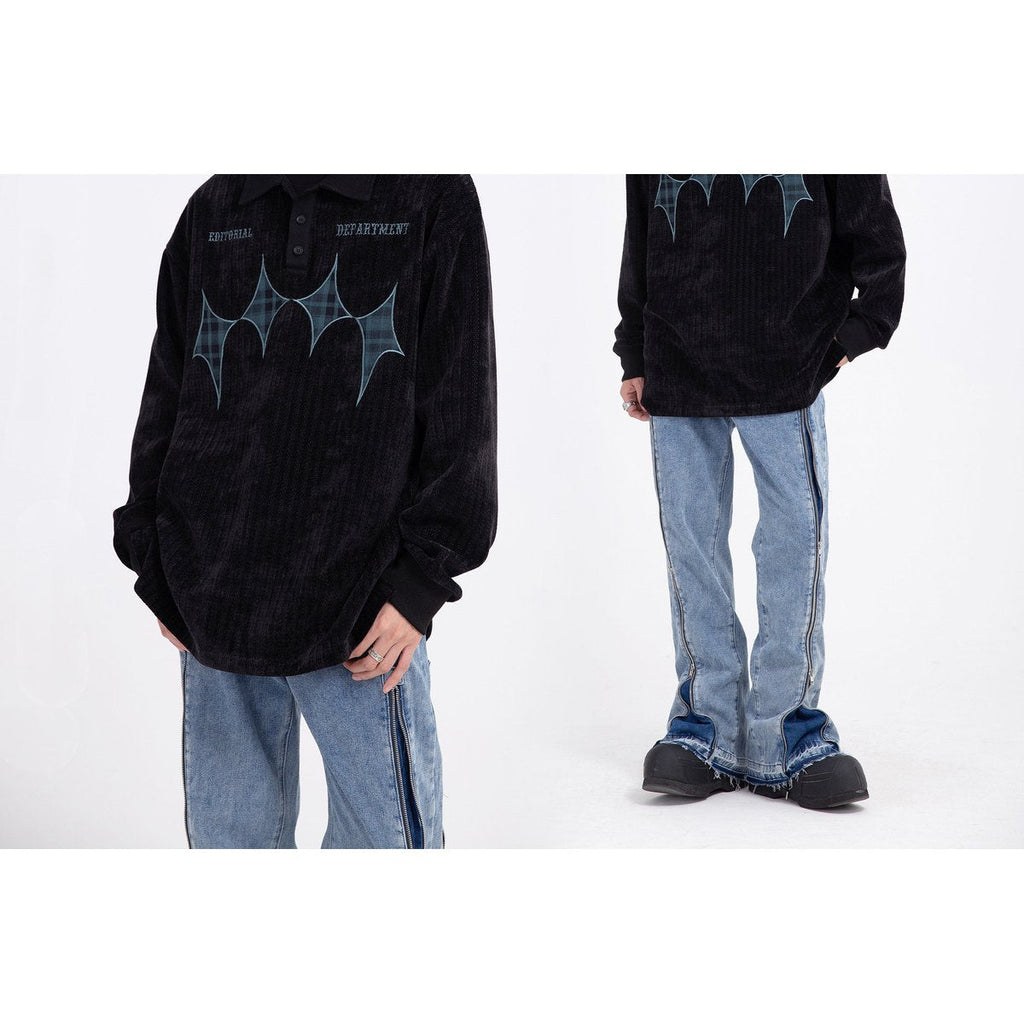 Men's Thick Velvet Retro Polo Shirt