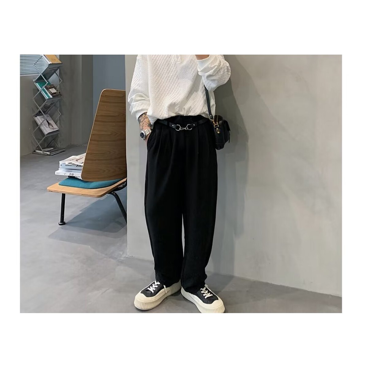Men's Waffle Collar Sweatshirt