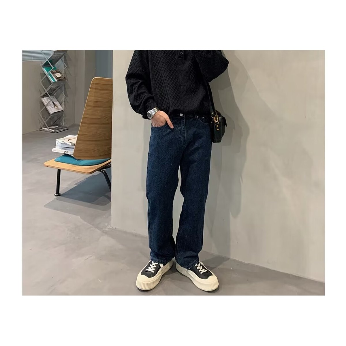 Men's Waffle Collar Sweatshirt