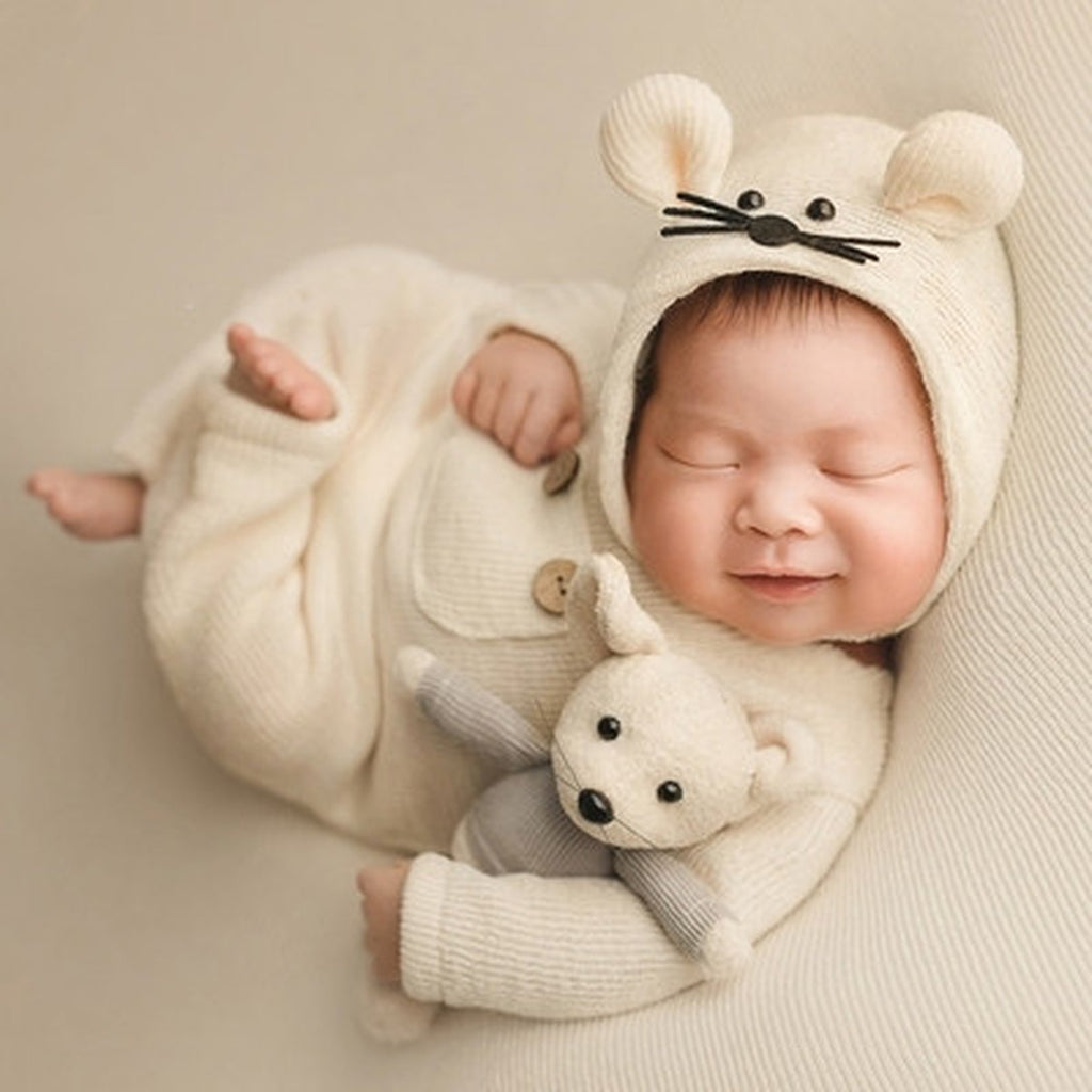 Newborn Photo Hat and Doll Set